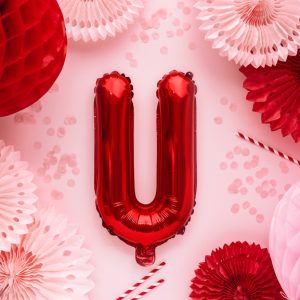 Foil Balloon Letter ''U'', 35cm, red