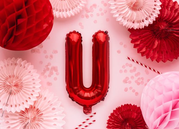 Foil Balloon Letter ''U'', 35cm, red