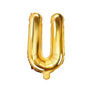 Foil Balloon Letter ''U'', 35cm, gold