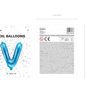 Foil Balloon Letter ''V'', 35cm, blue