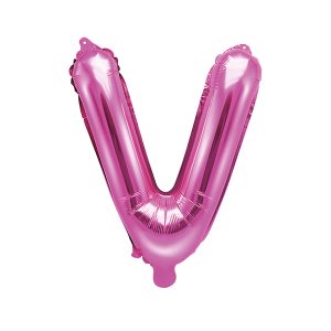 Foil Balloon Letter ''V'', 35cm, dark pink