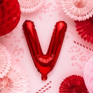 Foil Balloon Letter ''V'', 35cm, red