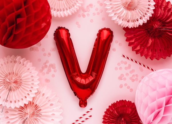 Foil Balloon Letter ''V'', 35cm, red