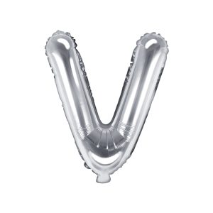 Foil Balloon Letter ''V'', 35cm, silver