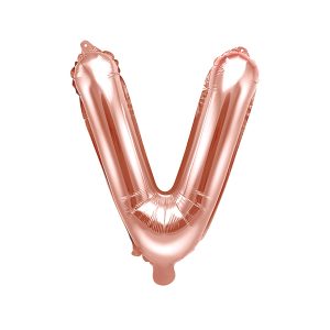 Foil Balloon Letter ''V'', 35cm, rose gold