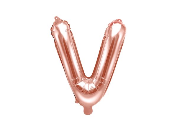 Foil Balloon Letter ''V'', 35cm, rose gold