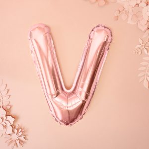 Foil Balloon Letter ''V'', 35cm, rose gold