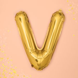 Foil Balloon Letter ''V'', 35cm, gold