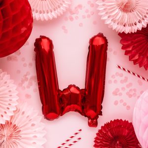 Foil Balloon Letter ''W'', 35cm, red