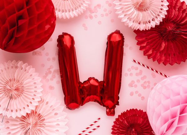 Foil Balloon Letter ''W'', 35cm, red
