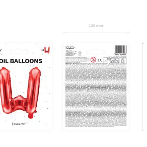 Foil Balloon Letter ''W'', 35cm, red
