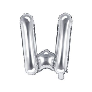 Foil Balloon Letter ''W'', 35cm, silver