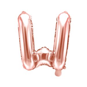 Foil Balloon Letter ''W'', 35cm, rose gold