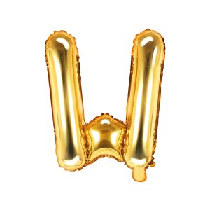 Foil Balloon Letter ''W'', 35cm, gold