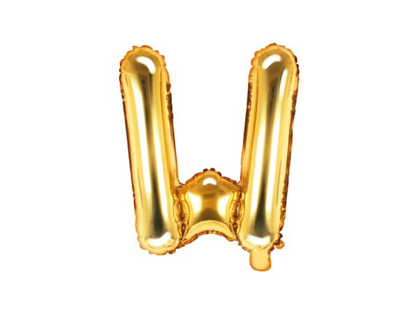 Foil Balloon Letter ''W'', 35cm, gold