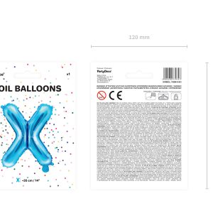 Foil Balloon Letter ''X'', 35cm, blue