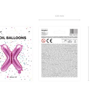 Foil Balloon Letter ''X'', 35cm, dark pink