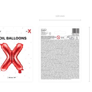 Foil Balloon Letter ''X'', 35cm, red