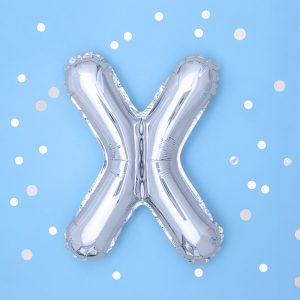 Foil Balloon Letter ''X'', 35cm, silver