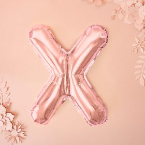 Foil Balloon Letter ''X'', 35cm, rose gold