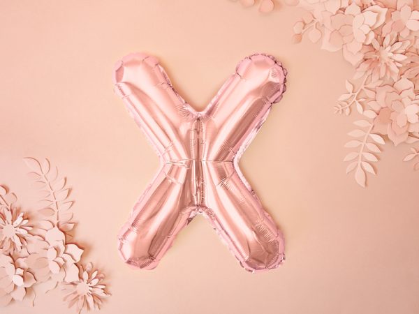 Foil Balloon Letter ''X'', 35cm, rose gold