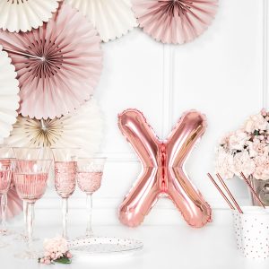 Foil Balloon Letter ''X'', 35cm, rose gold