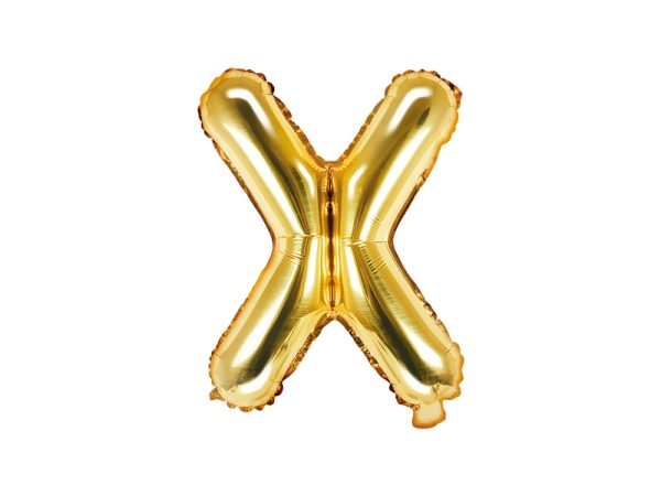 Foil Balloon Letter ''X'', 35cm, gold