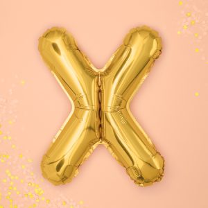 Foil Balloon Letter ''X'', 35cm, gold