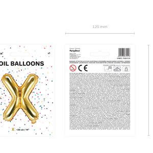 Foil Balloon Letter ''X'', 35cm, gold