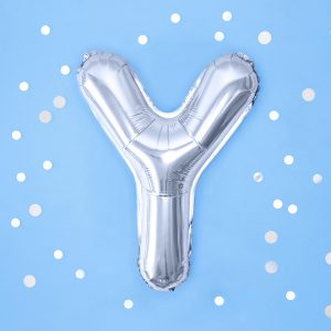 Foil Balloon Letter ''Y'', 35cm, silver