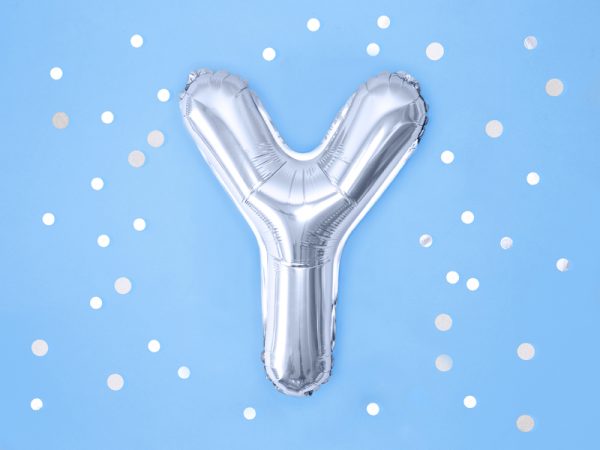 Foil Balloon Letter ''Y'', 35cm, silver