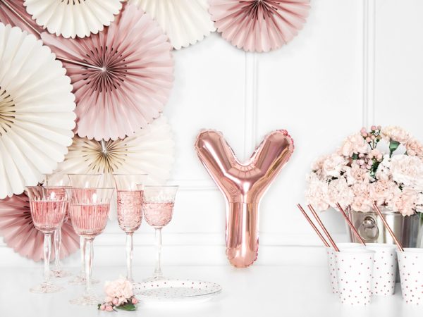 Foil Balloon Letter ''Y'', 35cm, rose gold
