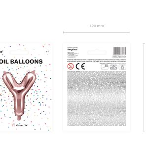Foil Balloon Letter ''Y'', 35cm, rose gold