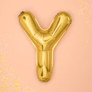 Foil Balloon Letter ''Y'', 35cm, gold