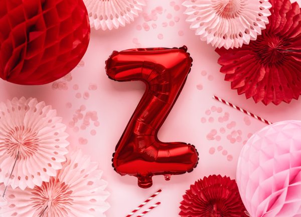 Foil Balloon Letter ''Z'', 35cm, red