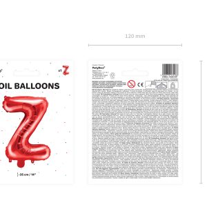 Foil Balloon Letter ''Z'', 35cm, red