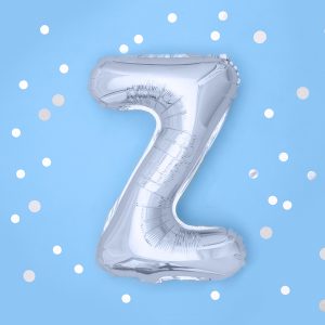Foil Balloon Letter ''Z'', 35cm, silver