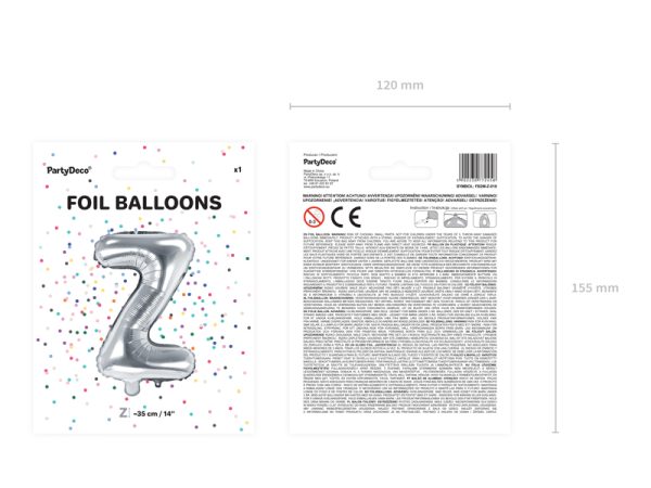 Foil Balloon Letter ''Z'', 35cm, silver