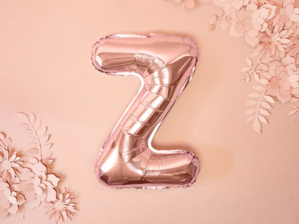 Foil Balloon Letter ''Z'', 35cm, rose gold