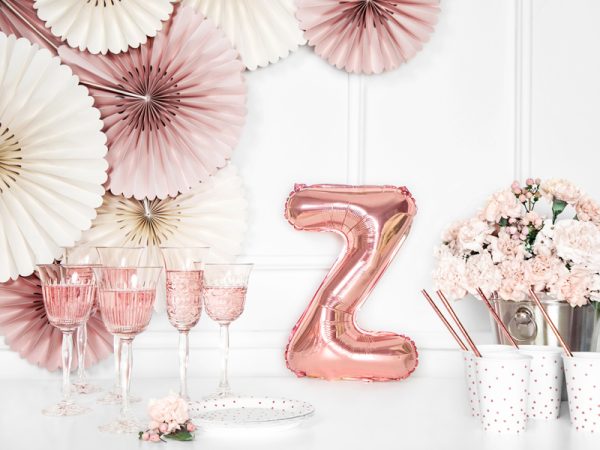 Foil Balloon Letter ''Z'', 35cm, rose gold
