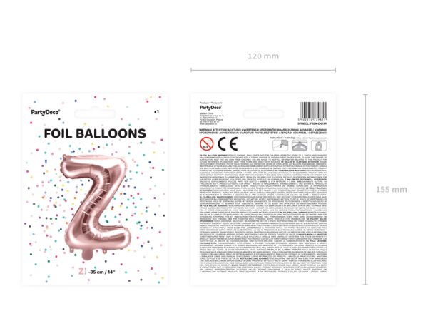 Foil Balloon Letter ''Z'', 35cm, rose gold