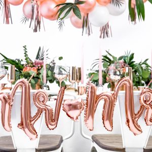 Foil Balloon Mr Mrs, rose gold, 69x125cm