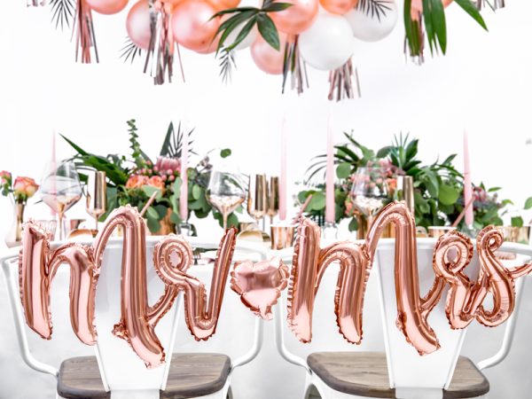 Foil Balloon Mr Mrs, rose gold, 69x125cm