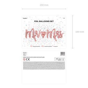 Foil Balloon Mr Mrs, rose gold, 69x125cm