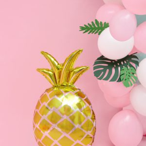 Foil balloon Pineapple, gold, 38x63cm