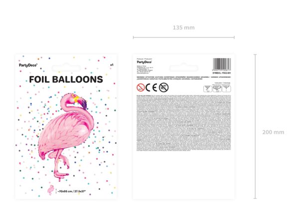 Foil balloon Flamingo, pink, 70x95cm