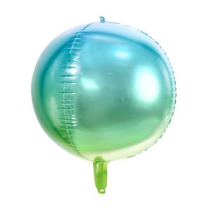 Foil Balloon Ombre Ball, blue and green, 35cm