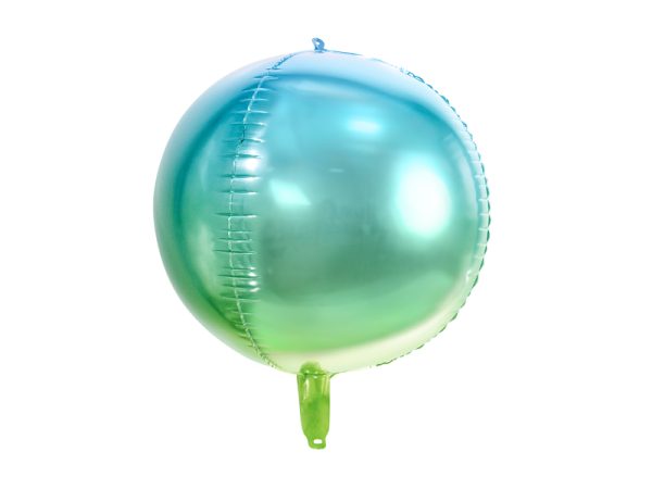 Foil Balloon Ombre Ball, blue and green, 35cm