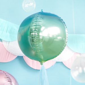 Foil Balloon Ombre Ball, blue and green, 35cm