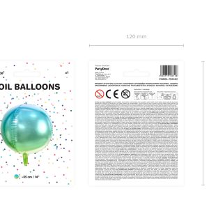 Foil Balloon Ombre Ball, blue and green, 35cm